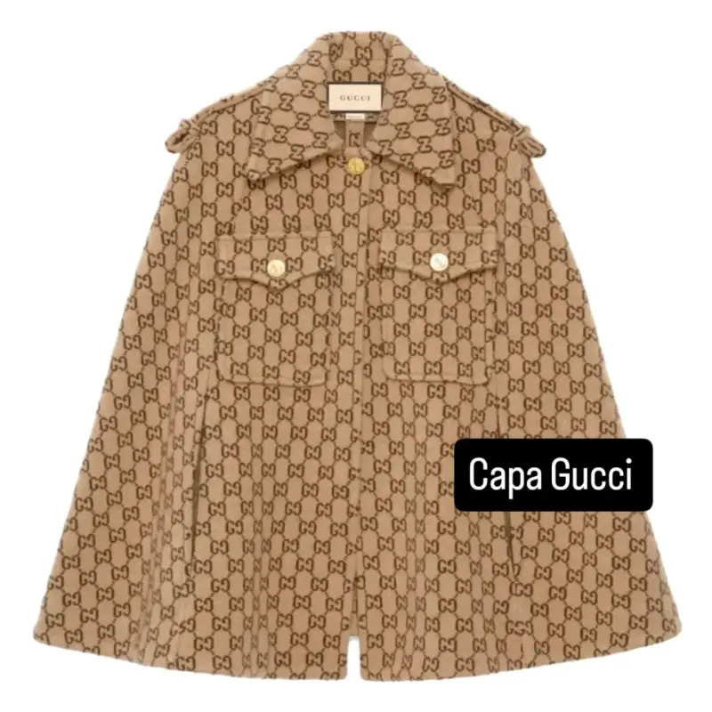 Capa de lana Gucci con estampado monograma - 2