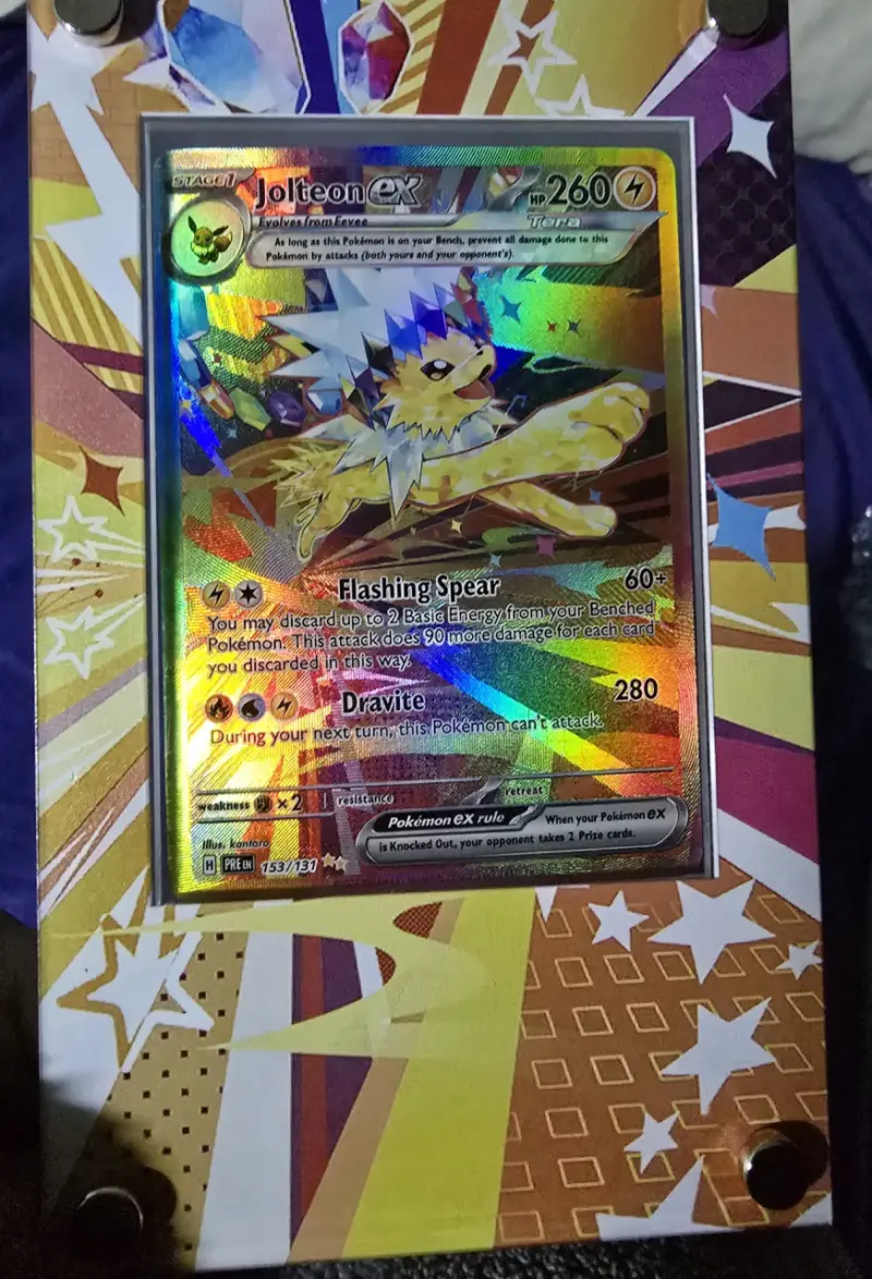 Carta Pokémon Jolteon EX holográfica enmarcada - 1
