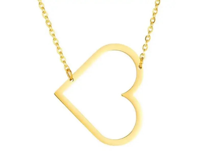 Collar de oro 18 Kilates  con dije de corazón - 2