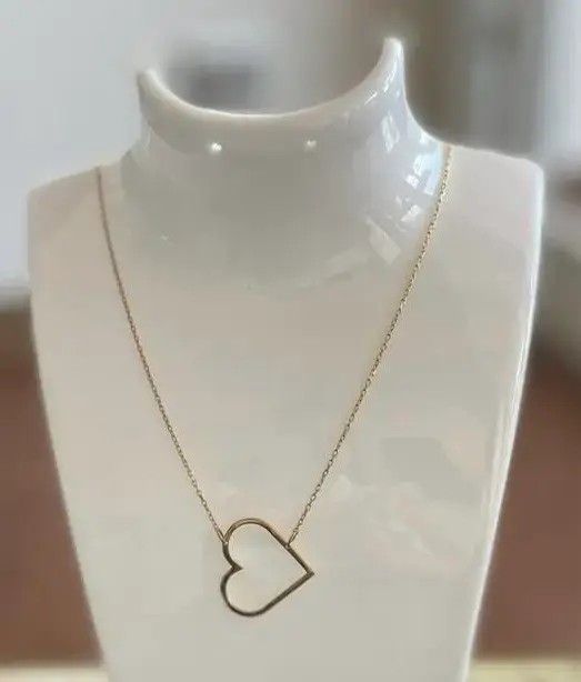 Collar de oro 18 Kilates  con dije de corazón - 3