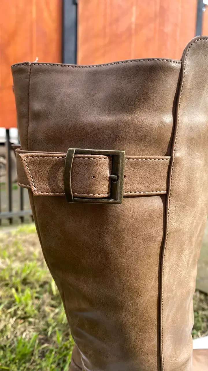Botas largas de cuero sintético marrón - 3