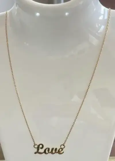 Collar de oro 18 Kilates  con dije 'Love' - miniatura 1