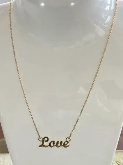 Collar de oro 18 Kilates  con dije 'Love' - 2