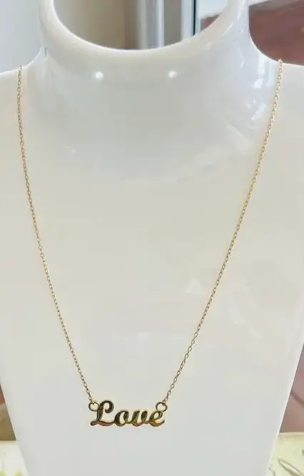 Collar de oro 18 Kilates  con dije 'Love' - 4