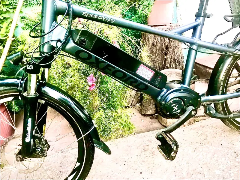Bicicleta eléctrica plegable Oxford con canasto - 3