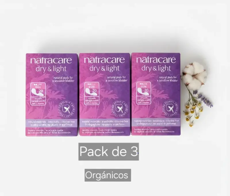 Pack de 3 cajas de protectores orgánicos Natracare