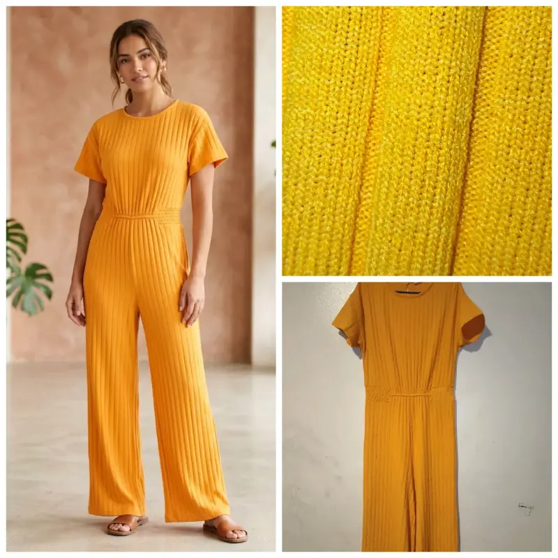 Enterito amarillo de punto para mujer