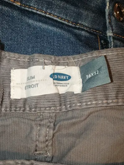 Pantalones cotelé grises para mujer talla gra - miniatura 2