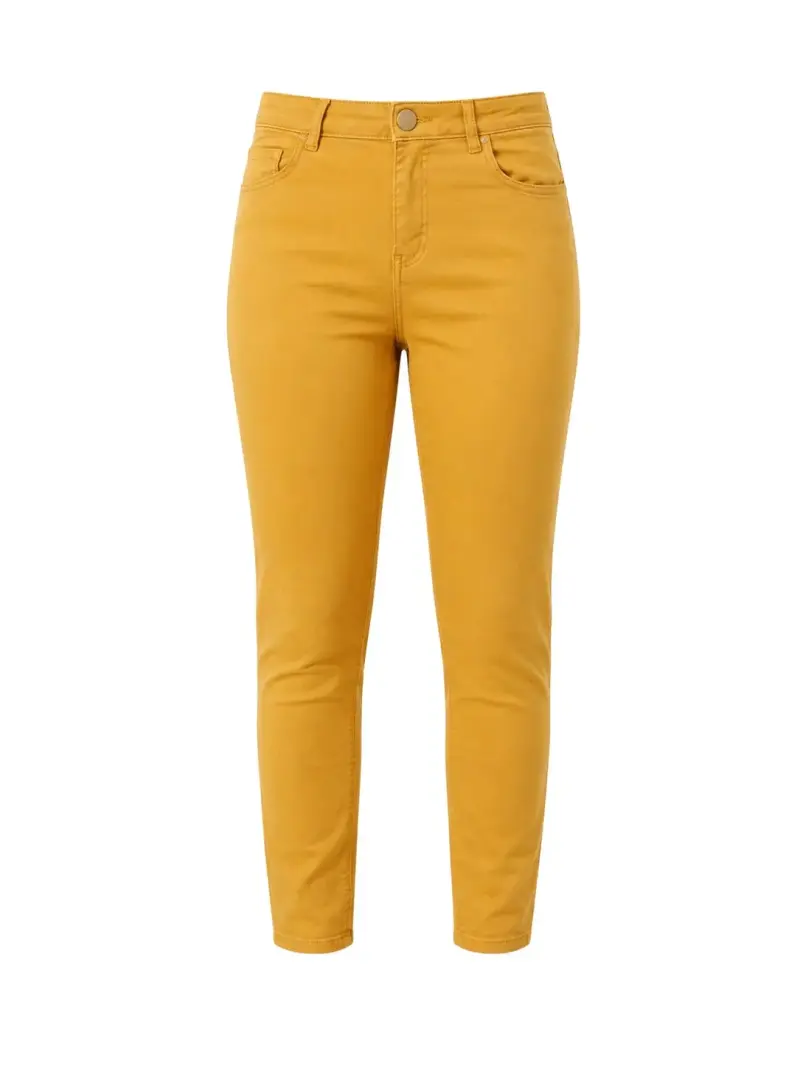 Jeans amarillos ajustados para mujer - 2
