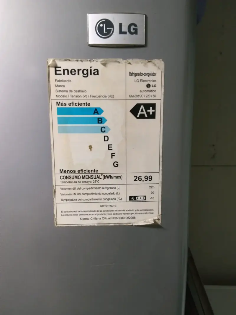 Refrigerador LG con eficiencia energética A+ - 2