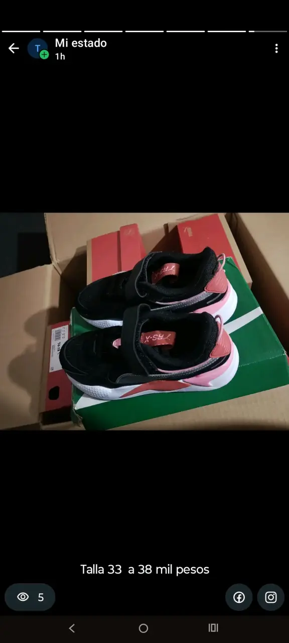 Zapatillas Puma negras y rojas talla 37 - 1