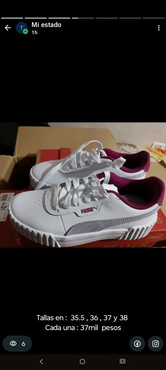 Zapatillas Puma negras y rojas talla 37 - 2