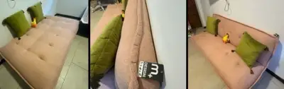 Sofá cama rosado M+ design con etiqueta - miniatura 1