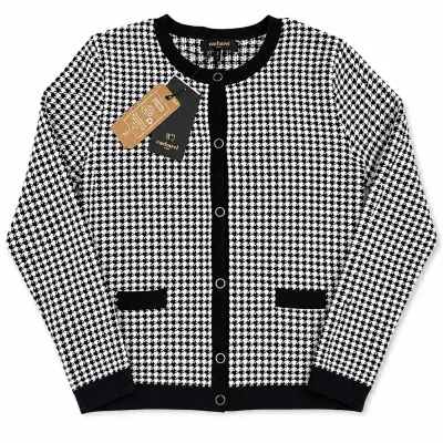 Cardigan de lana blanco y negro Cacharel - miniatura 1