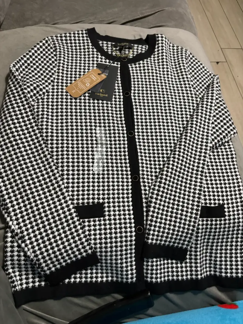 Cardigan de lana blanco y negro Cacharel - 3