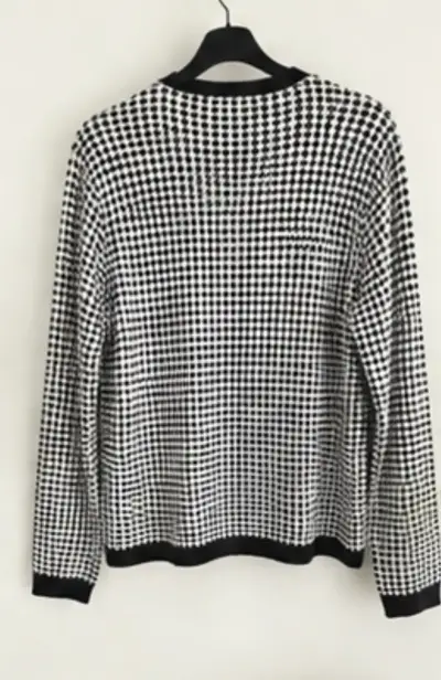 Cardigan de lana blanco y negro Cacharel - miniatura 4