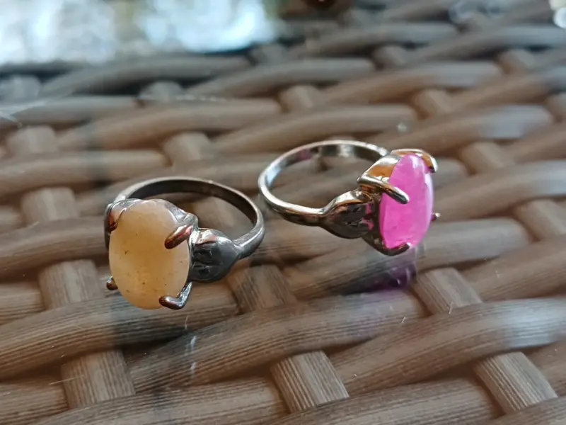 Anillos de plata con piedras de colores - 1