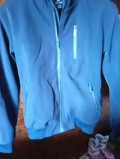 Chaqueta de Mezclilla Azul para Mujer Talla M - miniatura 3