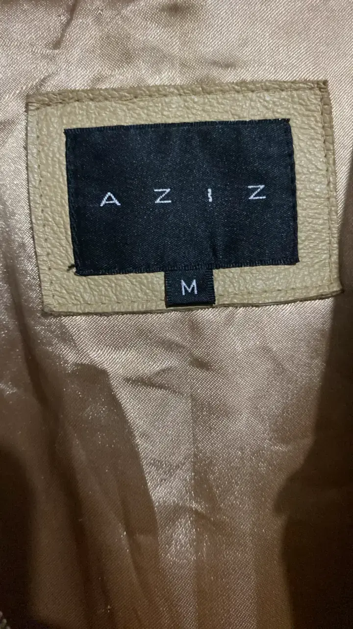 Chaqueta de cuero beige para mujer Aziz - 2