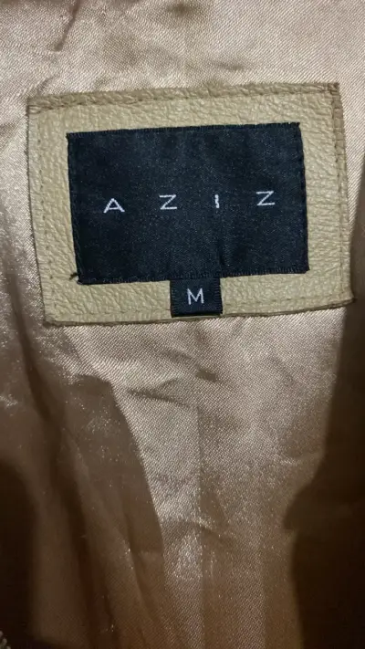 Chaqueta de cuero beige para mujer Aziz - miniatura 2