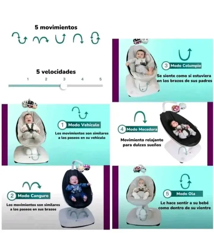 Silla Mecedora para Bebé 4moms con Movimientos - 2