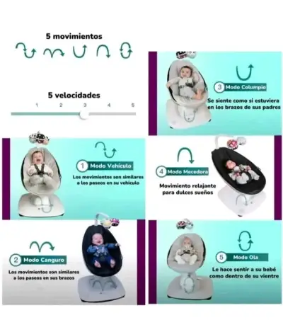 Silla Mecedora para Bebé 4moms con Movimientos - miniatura 2
