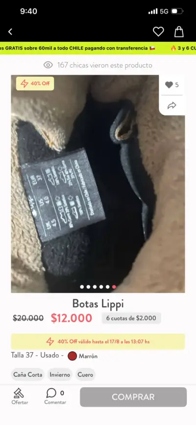Botas de invierno Lippi marrón talla 37 - miniatura 4