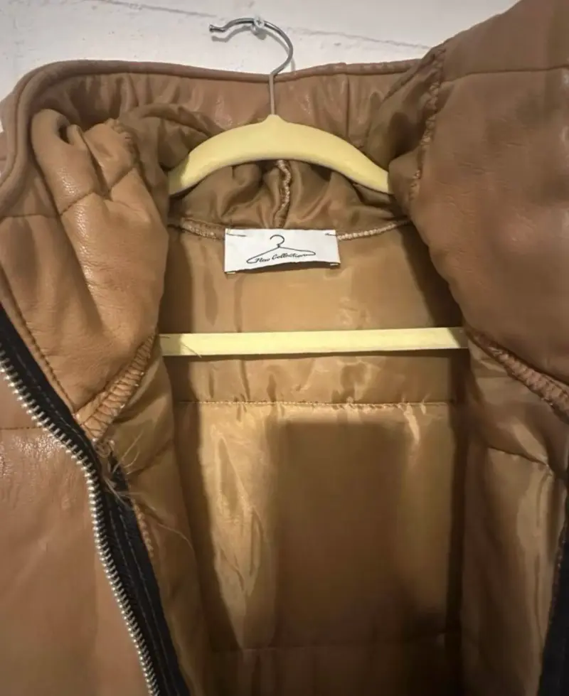 Chaleco acolchado marrón sin mangas para mujer - 2