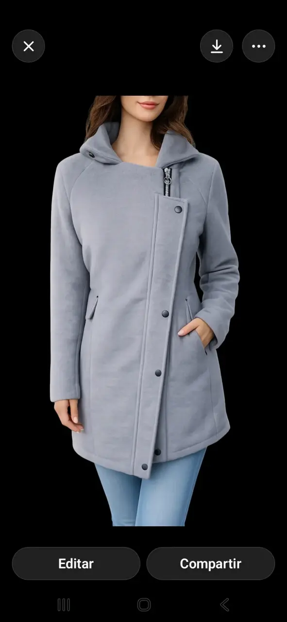 Abrigo gris con capucha para mujer