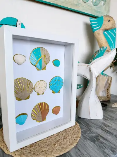 Cuadro decorativo con conchas pintadas a mano - miniatura 5