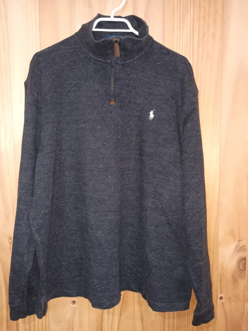 Suéter Polo Ralph Lauren gris oscuro con cierre - 1