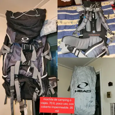 Mochila Camping Head 70LT + Rain Cover - miniatura 1