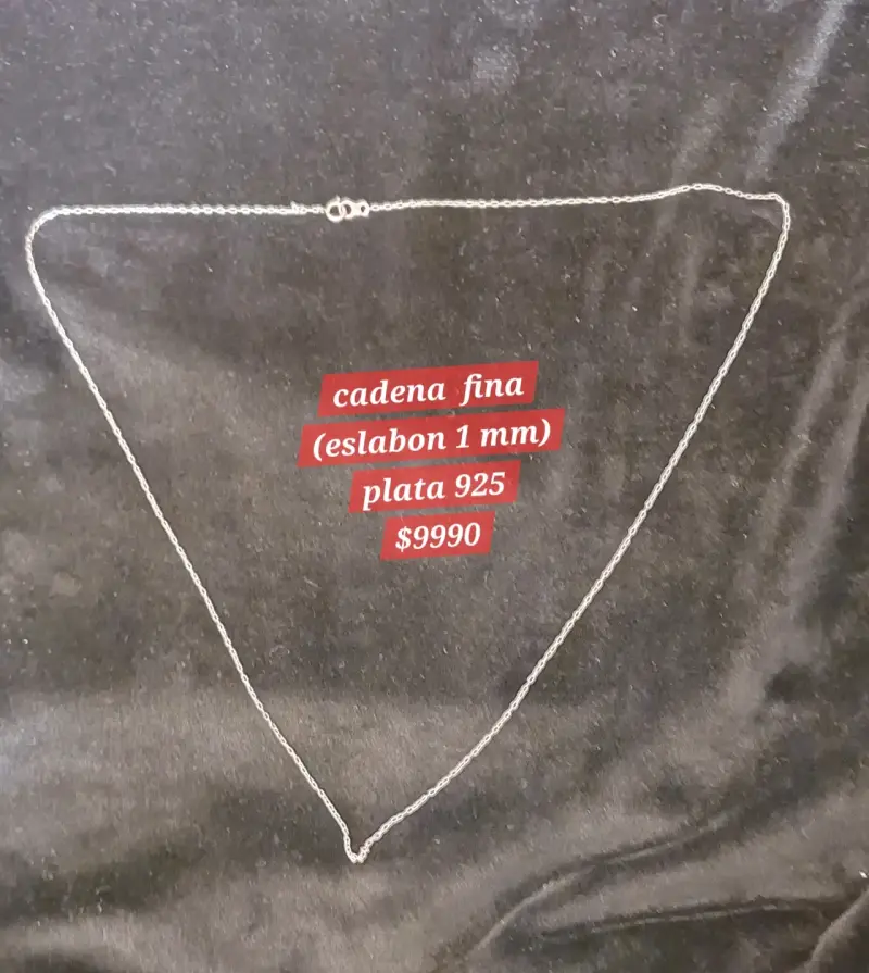Cadena fina de plata 925 eslabón 1 mm - 1