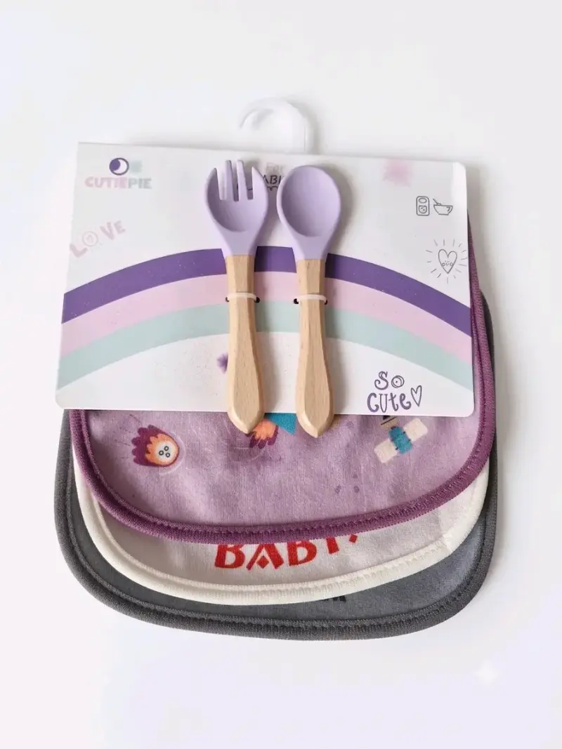 Set de baberos y cubiertos para bebé Cutie Pie - 3
