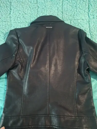 Chaqueta de cuero negra Foster para mujer - miniatura 4