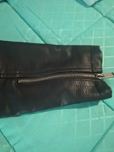 Chaqueta de cuero negra Foster para mujer - miniatura 6