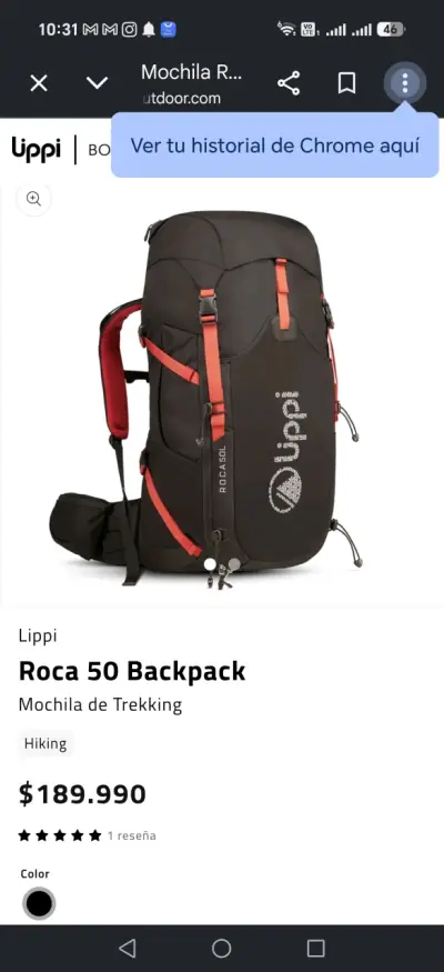 Mochila de trekking Lippi Roca 50L negra - miniatura 1