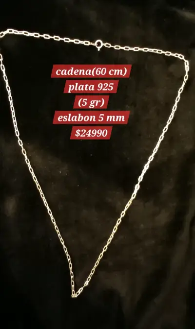 Cadena de plata 925 de 60 cm con eslabón 5 mm - miniatura 1