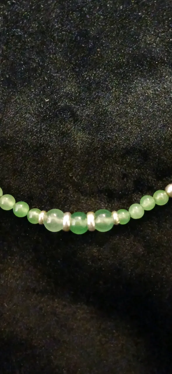 Collar de plata 925 con cuentas verdes - 2