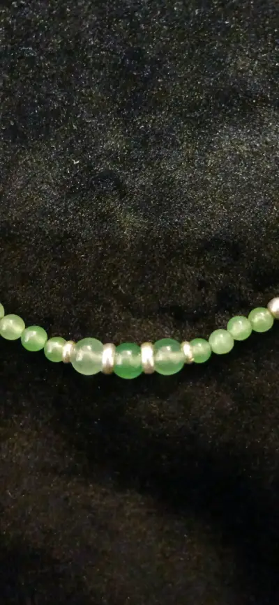 Collar de plata 925 con cuentas verdes - miniatura 2