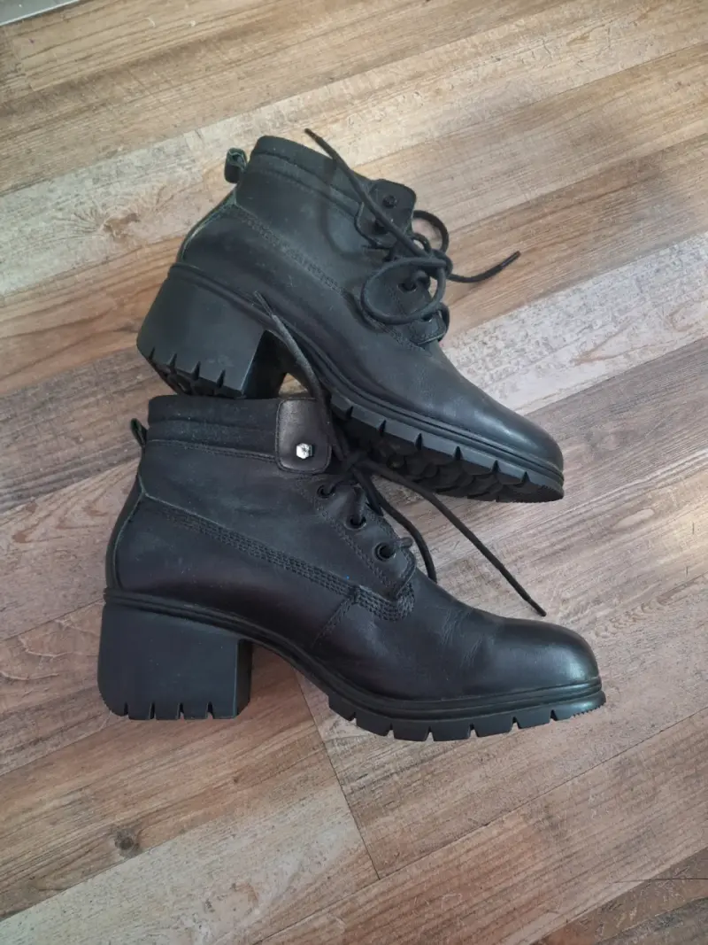 Botines de cuero negro Caterpillar con plataforma - 3