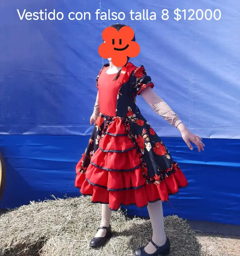 Vestido de huasita para niña talla 8