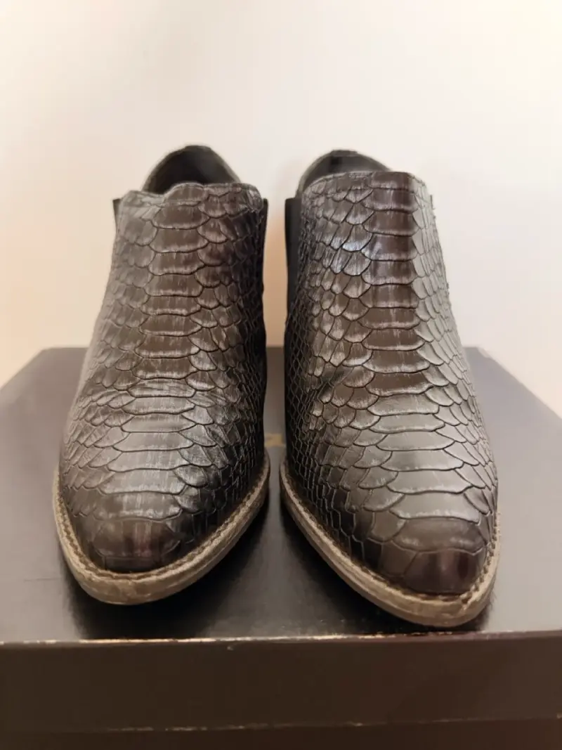 Botines de cuero con textura de serpiente Gacel - 1