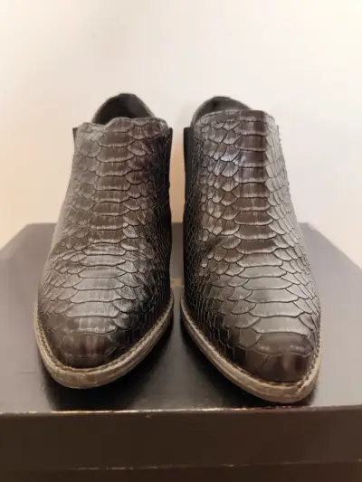 Botines de cuero con textura de serpiente Gacel - miniatura 1