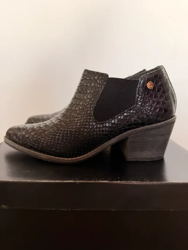 Botines de cuero con textura de serpiente Gacel - 3
