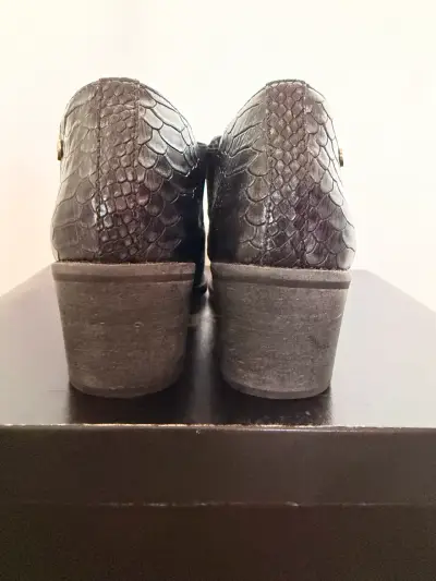 Botines de cuero con textura de serpiente Gacel - miniatura 4