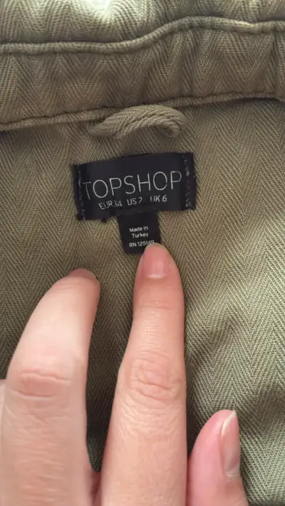 Chaqueta verde militar Topshop para mujer - miniatura 2