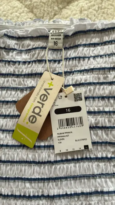 Polera rayada azul y blanca talla 16 - miniatura 2
