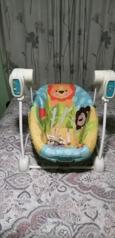 Columpio para bebé con diseño de león y mono - miniatura 1