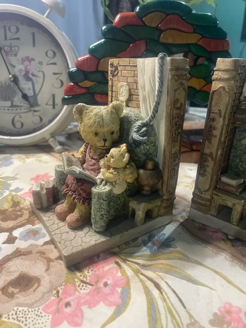 Sujetalibros decorativos de ositos en resina - 1